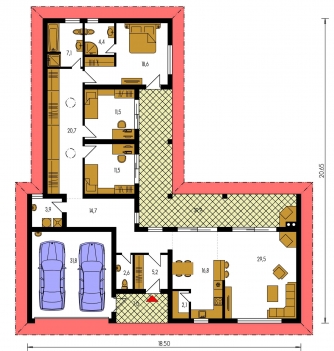 Mirror image | Floor plan of ground floor - BUNGALOW 143